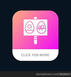 Egg, Eggs, Easter, Holiday Mobile App Button. Android and IOS Glyph Version