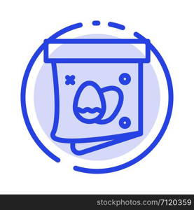 Egg, Gift, Easter, Holiday Blue Dotted Line Line Icon