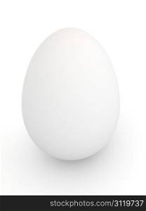 Egg over white background. 3d render