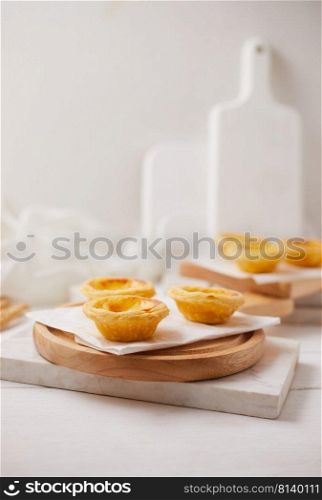 Egg tart dessert on the table.
