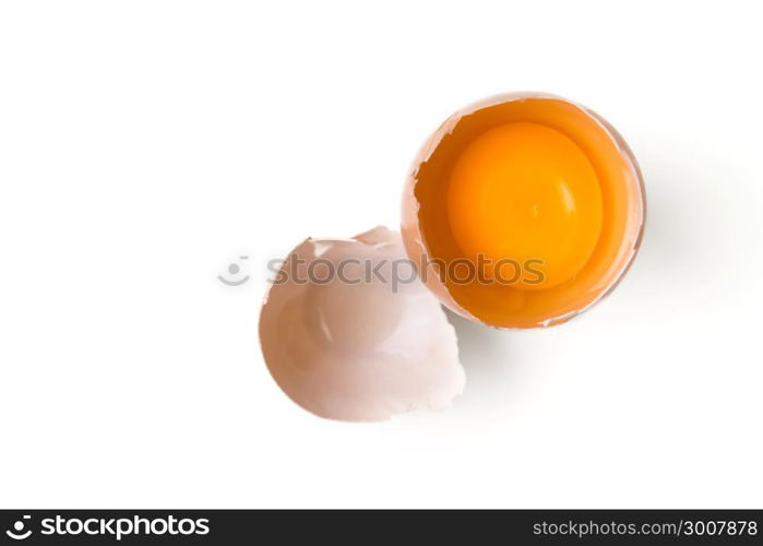 egg yolk on white background