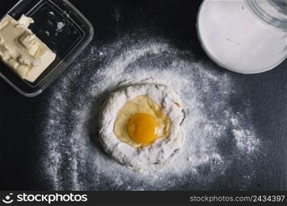 egg york dough kitchen counter