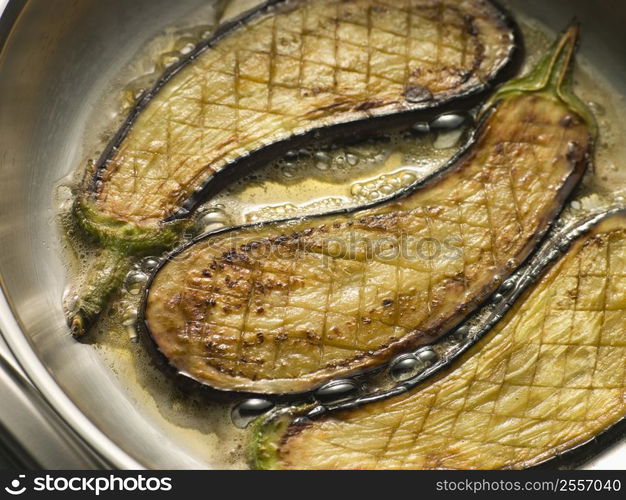 Eggplant Frying in Corn Oil