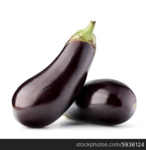 Eggplant or aubergine vegetable isolated on white background cutout