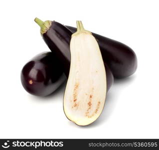 eggplant or aubergine vegetable on white background