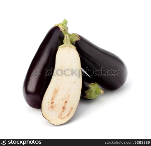 eggplant or aubergine vegetable on white background