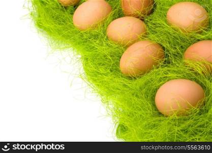 eggs border isolated on white background