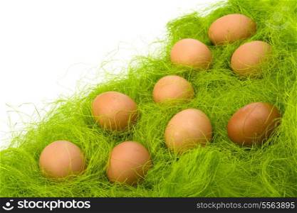 eggs border isolated on white background