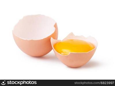 eggs. Broken eggs isolated on white background