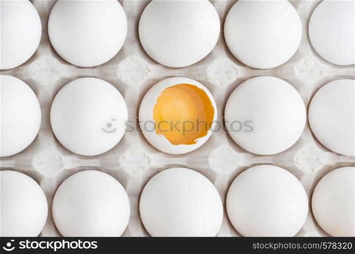 eggs formwork with one cracked