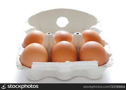Eggs in an egg carton