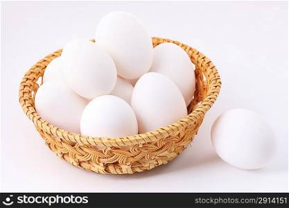 Eggs in bamboo basket
