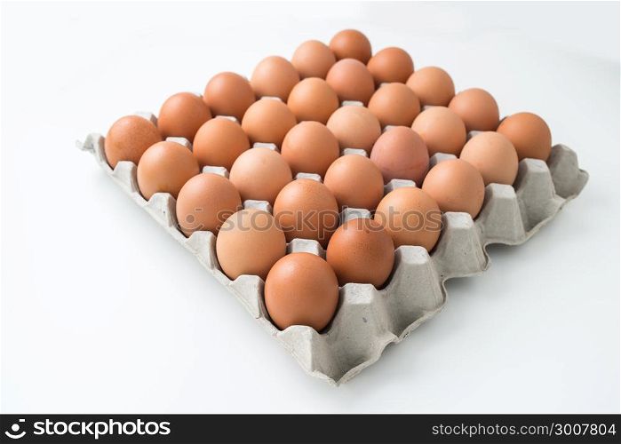 eggs in carton package isolated on white