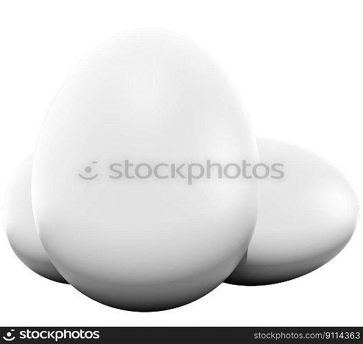 Eggs isolated - 3d rendering