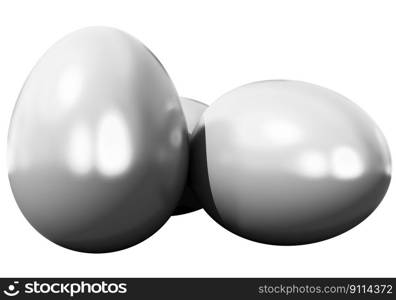 Eggs isolated - 3d rendering