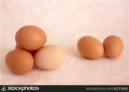 eggs isolated on painted background