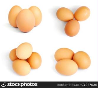 Eggs isolated on white background. Eggs