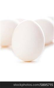 Eggs on white - shallow depth of field