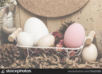 Eggs, vintage filter image