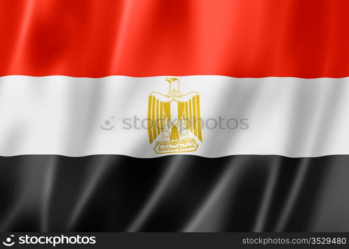 Egypt flag, three dimensional render, satin texture. Egyptian flag