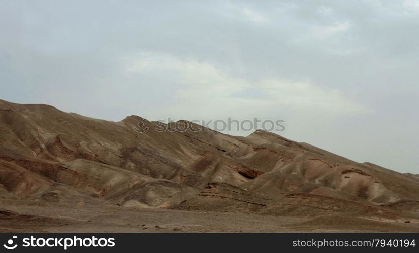 Egyptian Desert And Mysty Sky In The Daylight