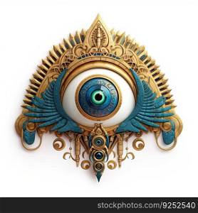 egyptian eye realistic 3d, in the style of sculptural aesthetics, fantasy illustration by generative AI
