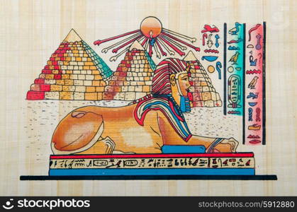 Egyptian history concept with papyrus