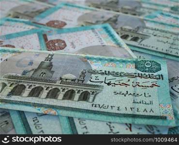 Egyptian pounds. Money of Egypt, business background. EGP. Closeup shot. The Egyptian pound. EGP, official currency of Egypt. Business background
