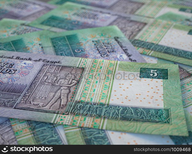 Egyptian pounds. Money of Egypt, business background. EGP. Closeup shot. The Egyptian pound. EGP, official currency of Egypt. Business background