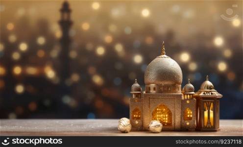 Eid al Adha Holiday Background. Illustration Generative AI 