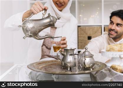 eid al fitr concept with tea