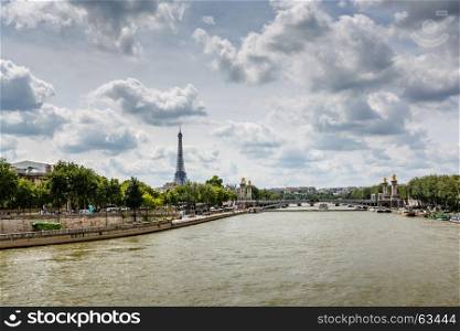 Eiffel Tower and Alexander the Third Bridge, Paris, France