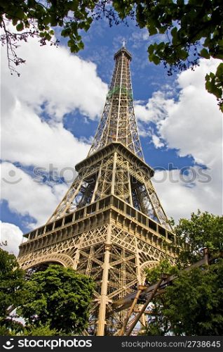 Eiffel Tower and blue sky