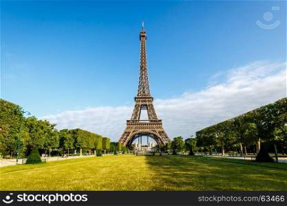 Eiffel Tower and Champ de Mars in Paris, France