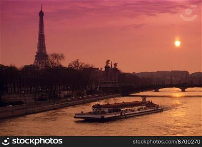 Eiffel Tower and Sunset