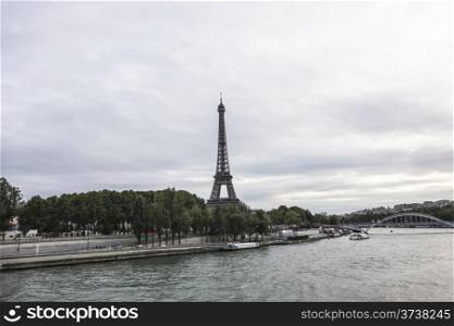 Eiffel tower from the river,Paris ,France