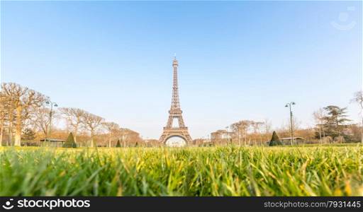 Eiffel Tower garden Spring, Paris France