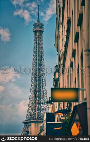 Eiffel Tower in Paris from Invalides at France