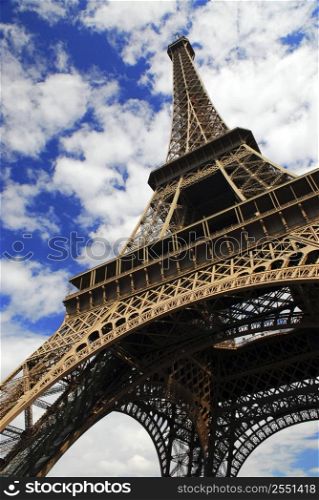 Eiffel tower on blue sky background. Paris, France.