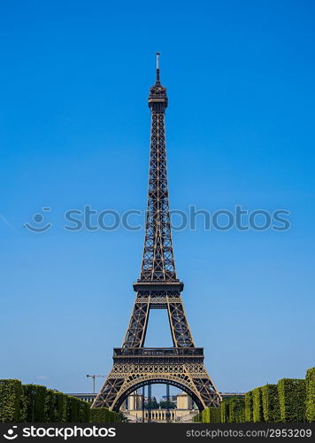 Eiffel tower on bright summer day