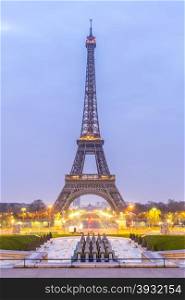 Eiffel Tower Sunrise twilight, Paris France