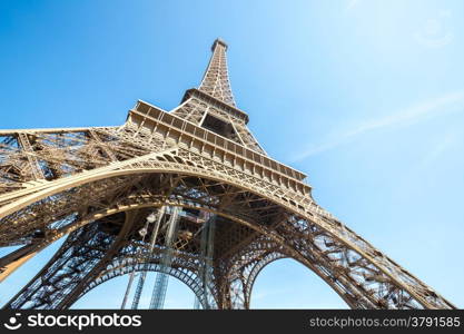 Eiffel Tower with blue sky, Paris France