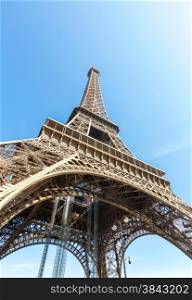 Eiffel Tower with blue sky summer, Paris France
