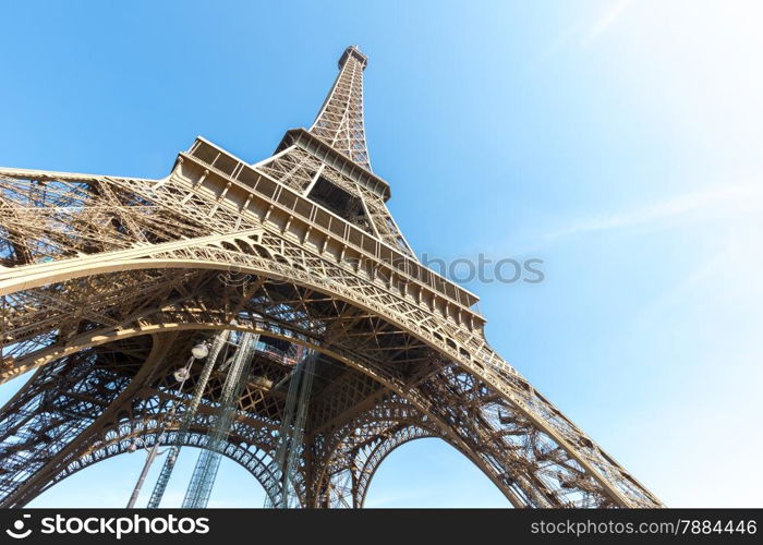 Eiffel Tower with blue sky summer, Paris France