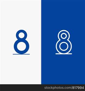 Eight, 8th, 8, Line and Glyph Solid icon Blue banner