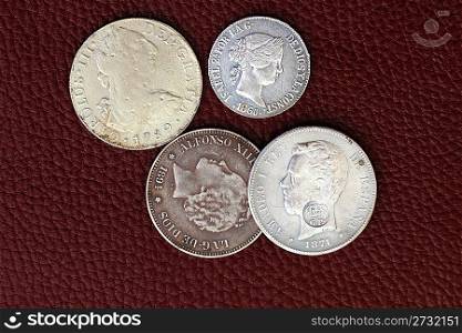eighteenth and nineteenth century spain old coins Alfonso XIII Carlos III Isabel II Amadeo I