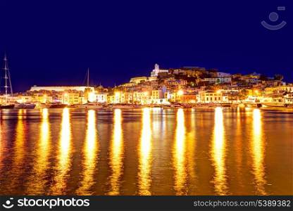 Eivissa Ibiza town downtown at sunset dalt villa in Balearic Islands of spain
