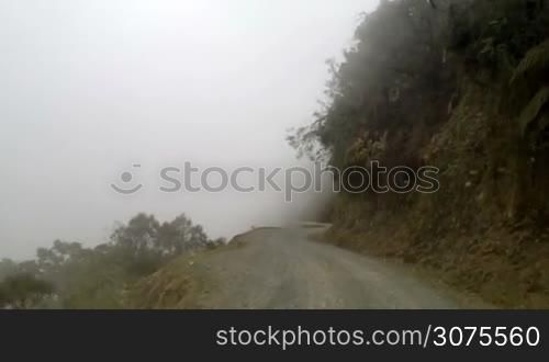 El Camino de la Muerte - The Death Road in Yungas Region, Northeast of La Paz, Bolivia,