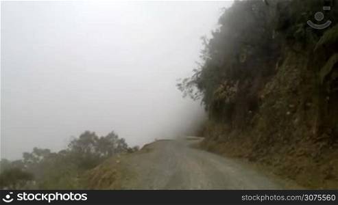 El Camino de la Muerte - The Death Road in Yungas Region, Northeast of La Paz, Bolivia,