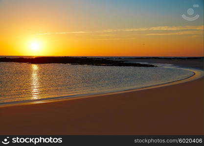 El Cotillo la Concha Beach sunset Fuerteventura at Canary Islands of Spain